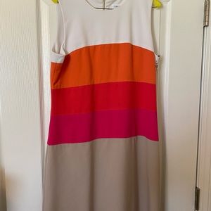 Calvin Kline Summer Khaki Colorblock Dress - SZ 10